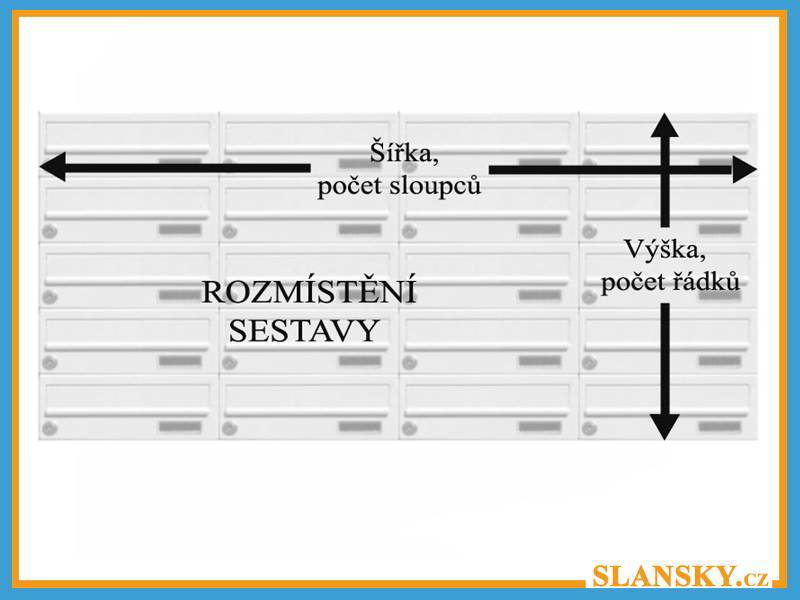 SESTAVA - poštovních schránek B-02 - RAL 9016 BÍLÁ