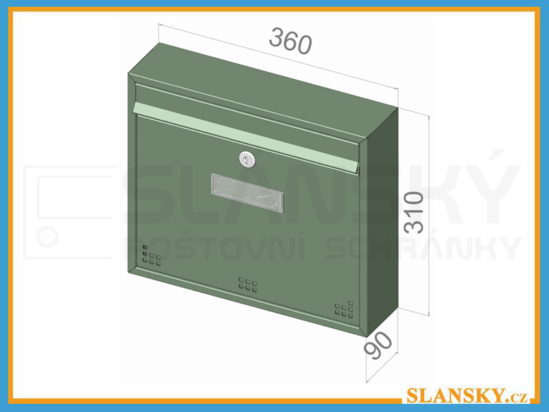 Poštovní schránka H-012 BASIC - RAL 9016 bílá