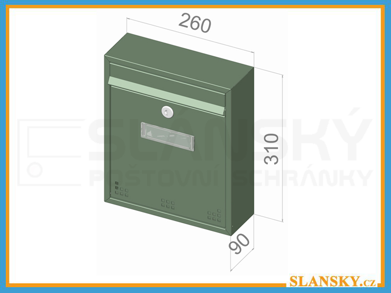 Poštovní schránka H-011 - RAL 8017 hnědá + sklapka v RAL 9006 stříbrné