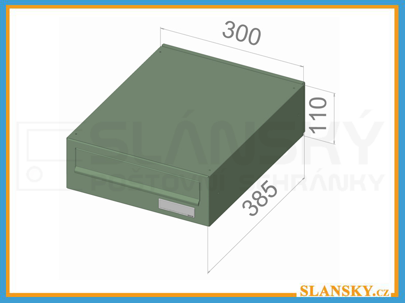 Poštovní schránka B-02 - RAL 8017 hnědá + sklapka v RAL 9006 stříbrné