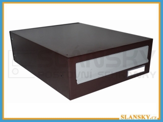 Poštovní schránka B-02 - RAL 8017 hnědá + sklapka v RAL 9006 stříbrné