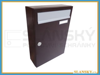 Poštovní schránka C-01 - RAL 8017 hnědá + sklapka v RAL 9006 stříbrné